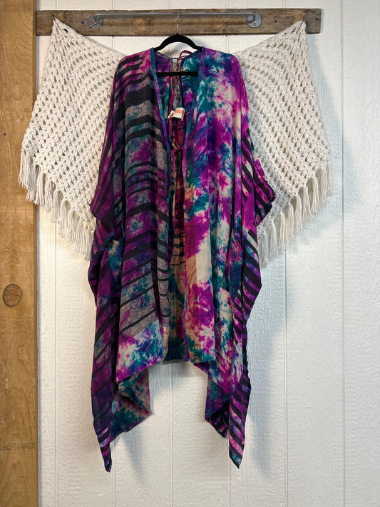 Crepe Sari Orchid Kimono 0626 156