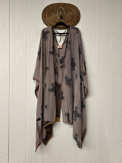 Crepe Sari Orchid Kimono 0626 135