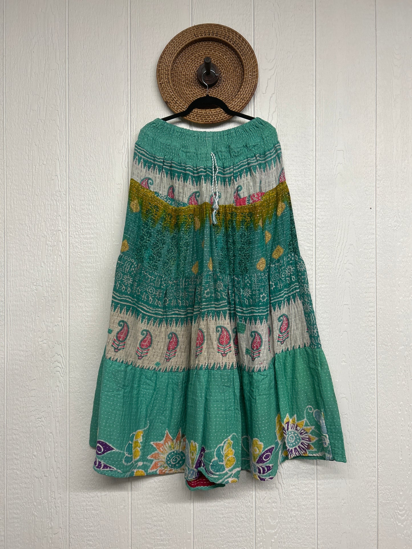 Pareo Kantha Lotus Maxi Skirt 0826 097