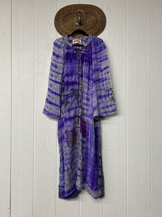 Crepe Sari Woodstock Duster Dress 0726 004