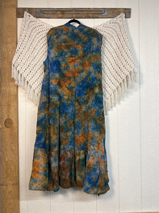 Crepe Sari Summer Dahlia Duster 0726 242