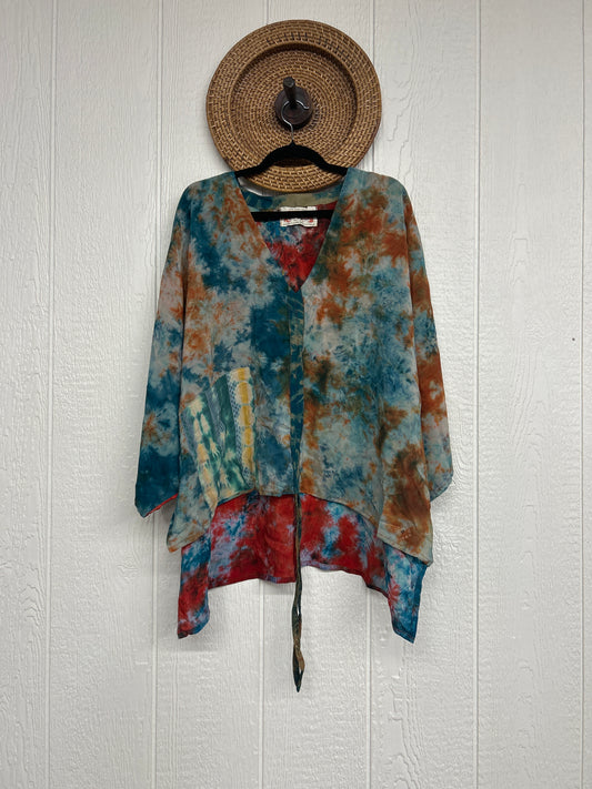 Crepe Sari Hi Lo Butterfly Top 0726 017