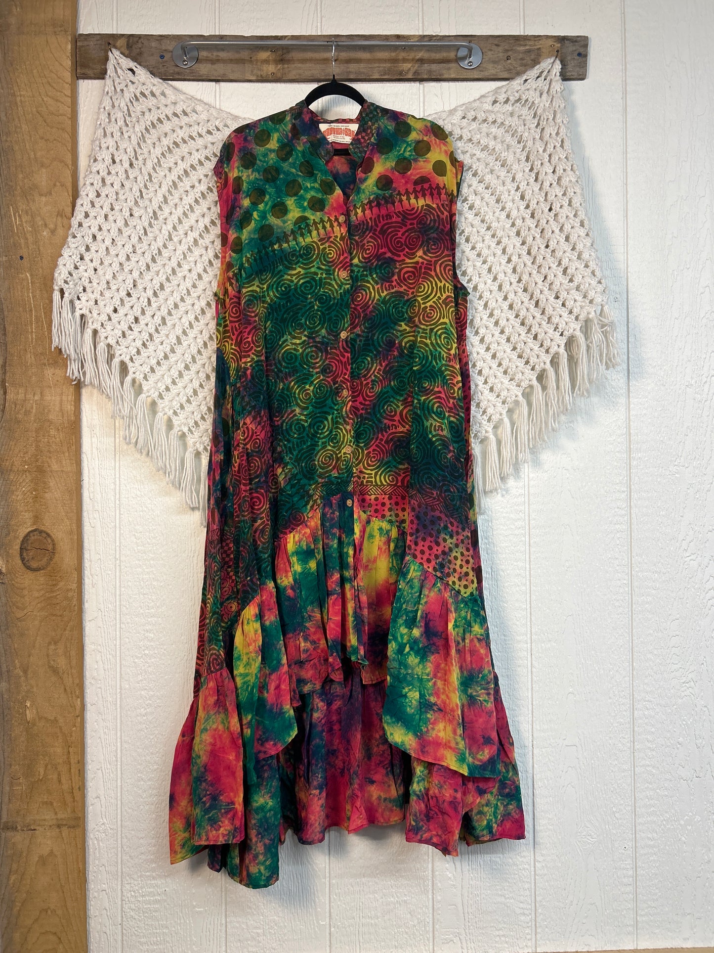 Crepe Sari Summer Dahlia Duster 0726 233