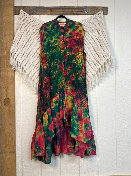 Crepe Sari Summer Dahlia Duster 0726 233