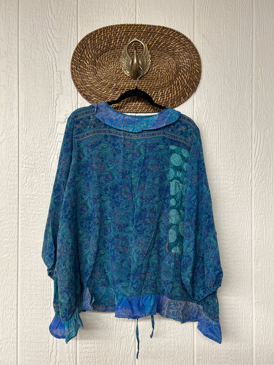 Crepe Sari Ruffle Daisy Blouse 0226 010