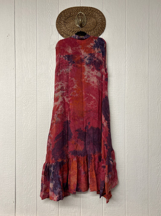 Crepe Sari Summer Dahlia Duster 0726 018
