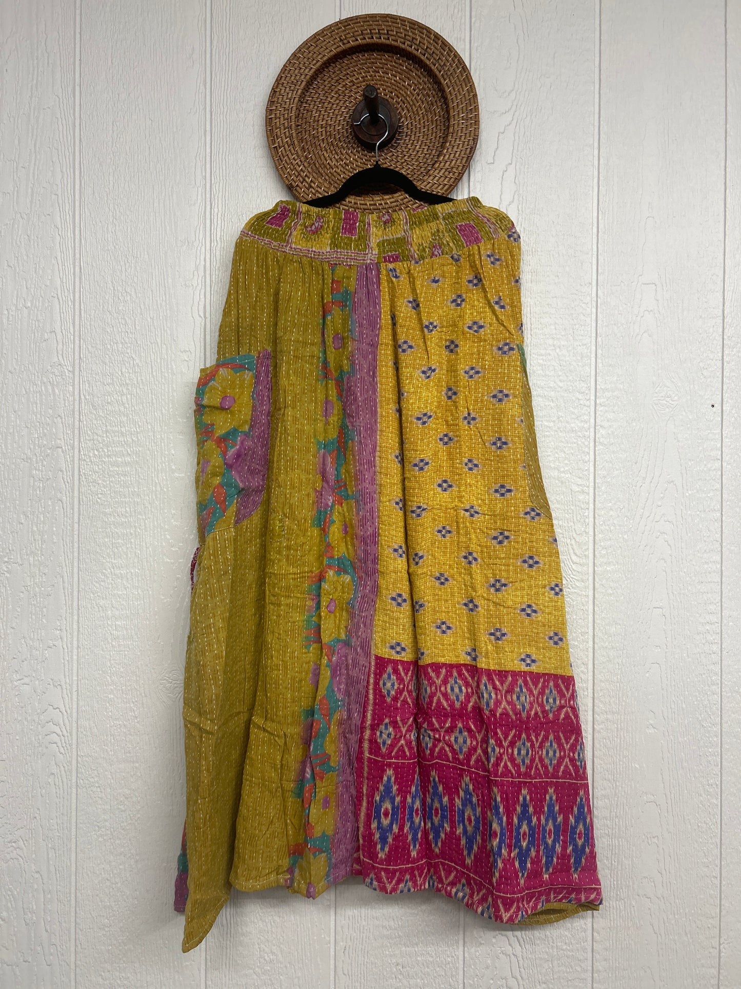 Pareo Kantha Butterfly Cargo Skirt 0426 182
