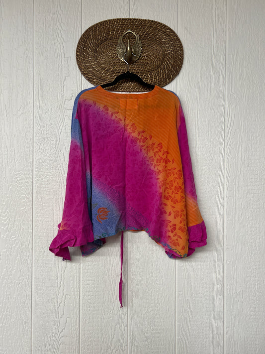 Crepe Sari Bell Sleeve Butterfly Top 0326 253