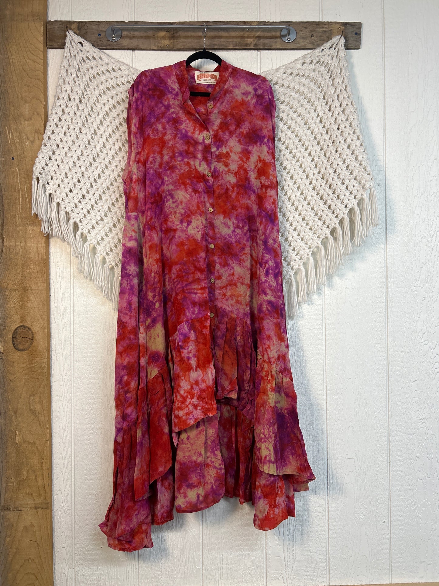 Crepe Sari Summer Dahlia Duster 0726 159