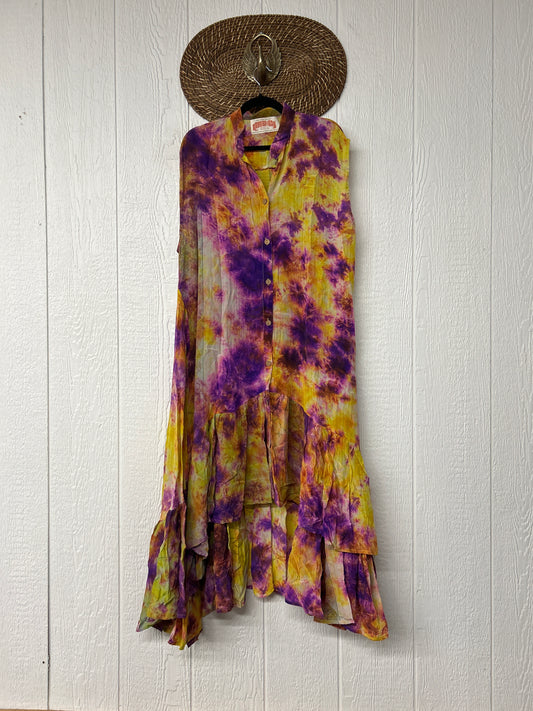 Crepe Sari Summer Dahlia Duster 0726 122