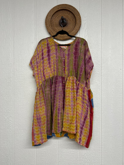 Crepe Sari Daydreamer Button Down Mini  0726 005