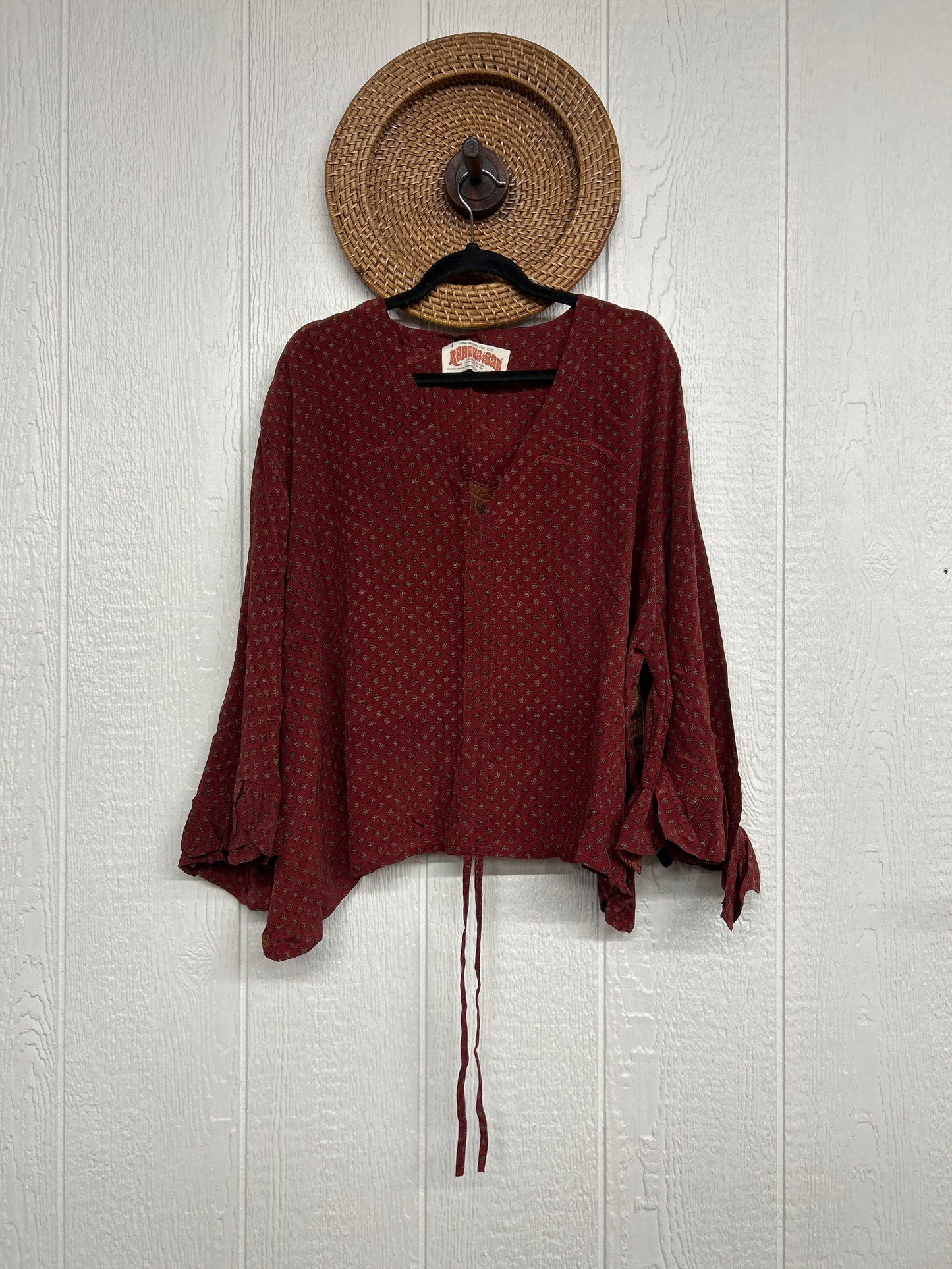 Crepe Sari Bell Sleeve Butterfly Top 0326 045