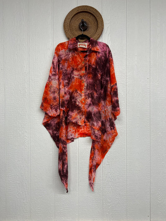 Crepe Sari Summer Nirvana Button Down 0626 134