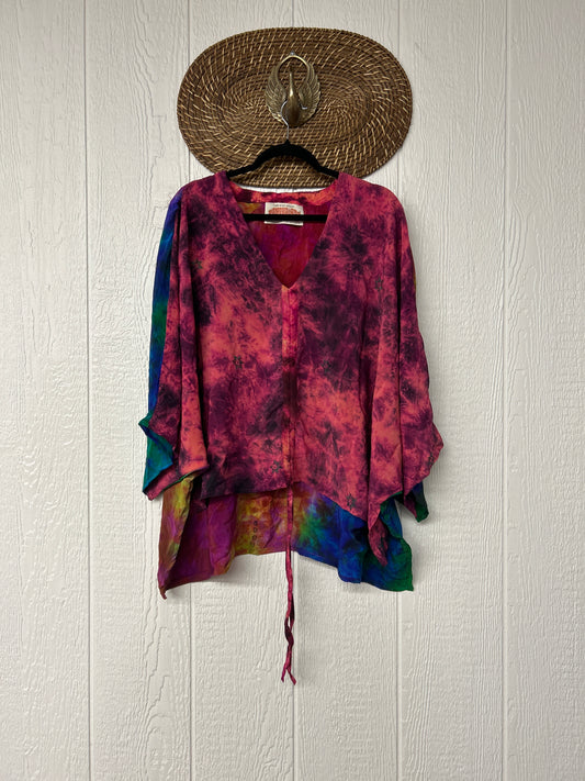 Crepe Sari Hi Lo Butterfly Top 0726 210