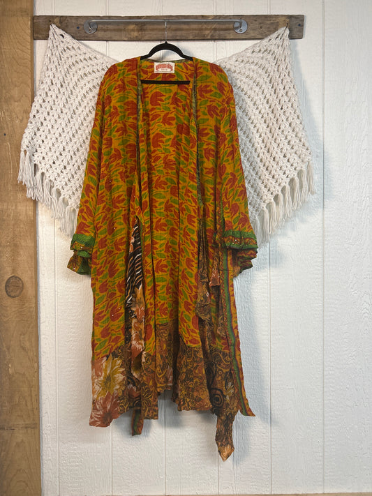 Crepe Sari Flourish Wrap Dress 0426 192