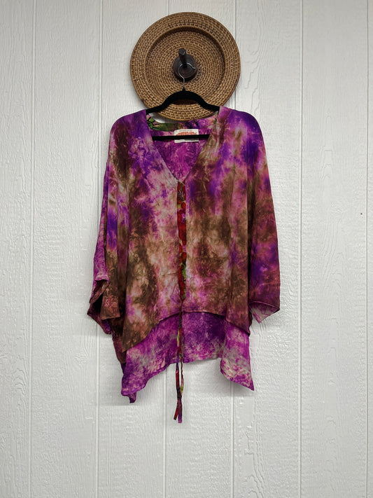 Crepe Sari Hi Lo Butterfly Top 0726 062