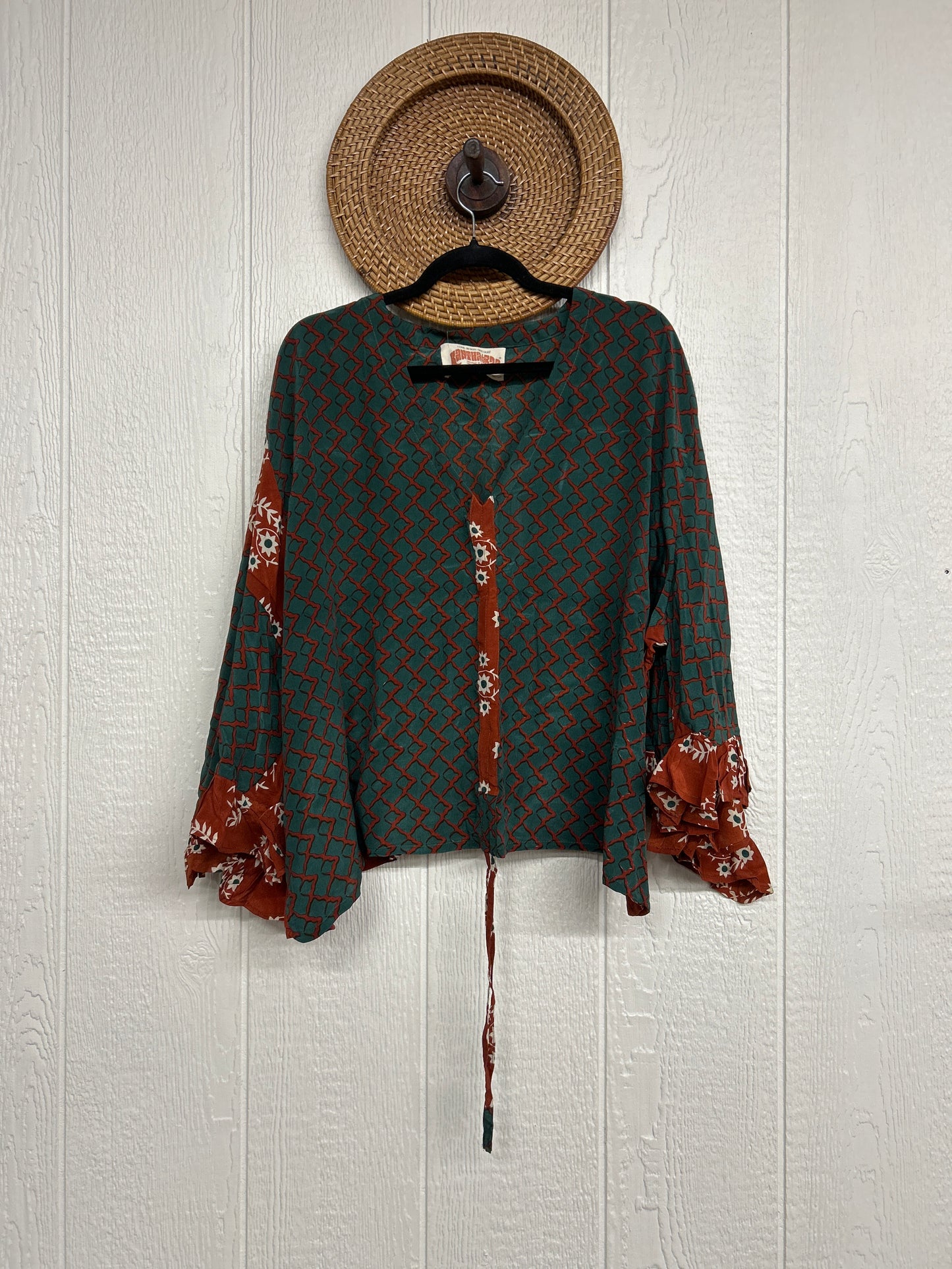 Crepe Sari Bell Sleeve Butterfly Top 0326 113