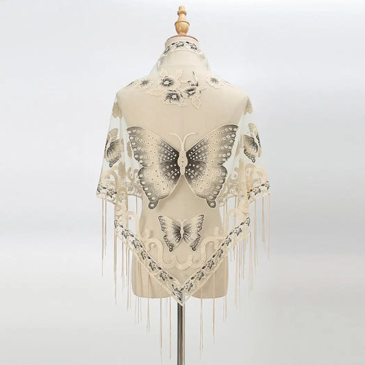 Butterfly Shawl Beige