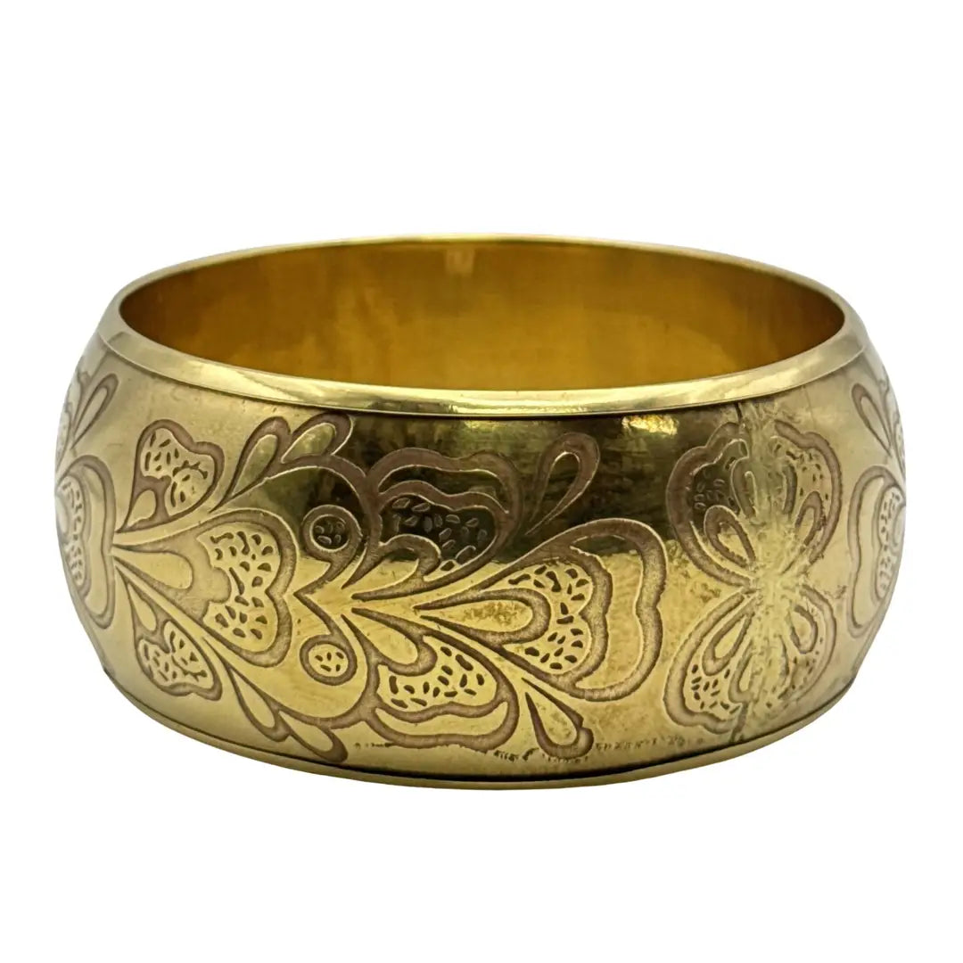 Brass Floral Engraved Bangle