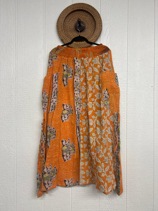 Pareo Kantha Butterfly Cargo Skirt 0426 194