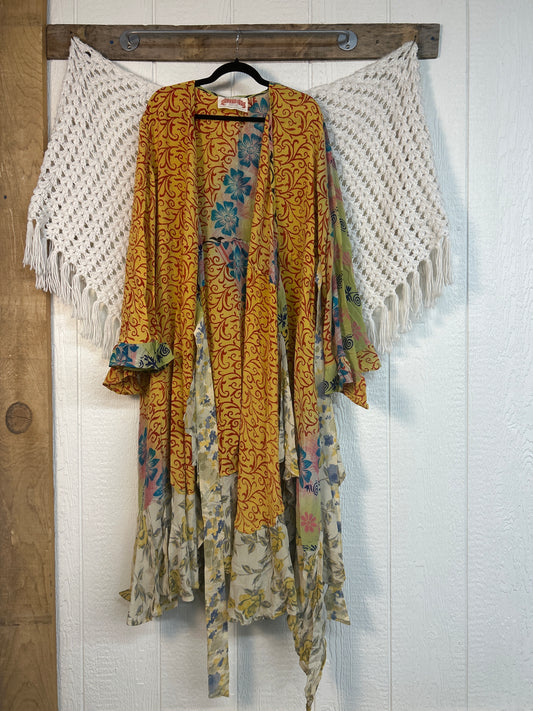 Crepe Sari Flourish Wrap Dress 0426 009