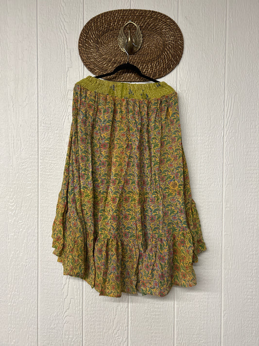 Crepe Sari Dahlia Skirt 1026 042