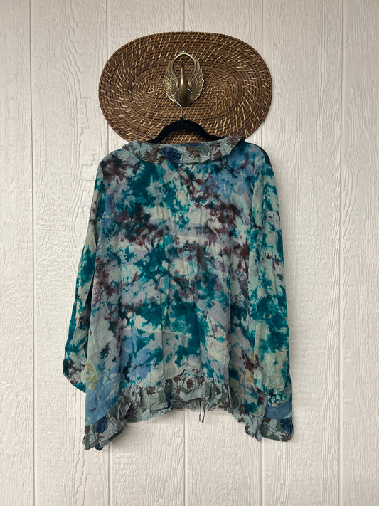 Crepe Sari Ruffle Daisy Blouse 0226 215