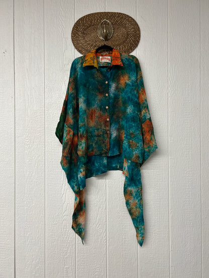 Crepe Sari Summer Nirvana Button Down 0626 013