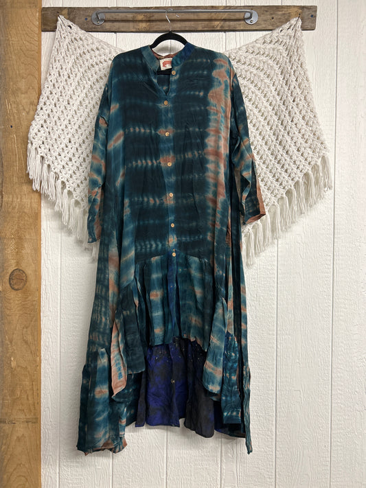 Crepe Sari Dahlia Duster Dress 0326 014