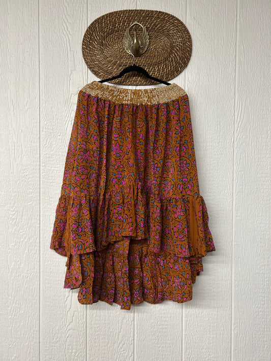 Crepe Sari Dahlia Skirt 1026 058