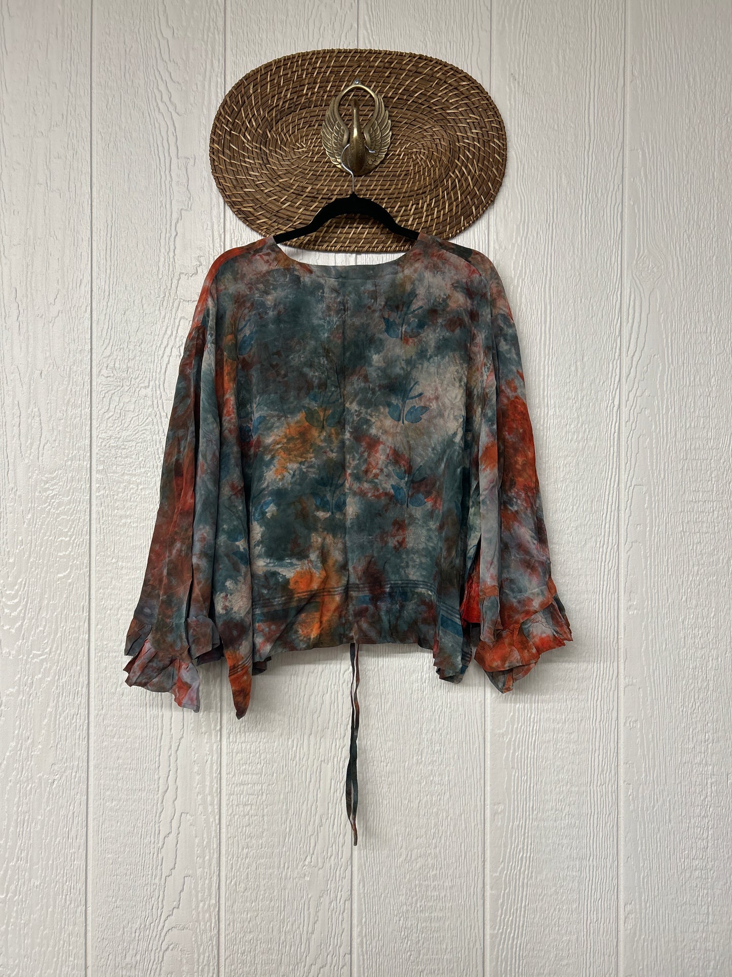 Crepe Sari Bell Sleeve Butterfly Top 0326 258