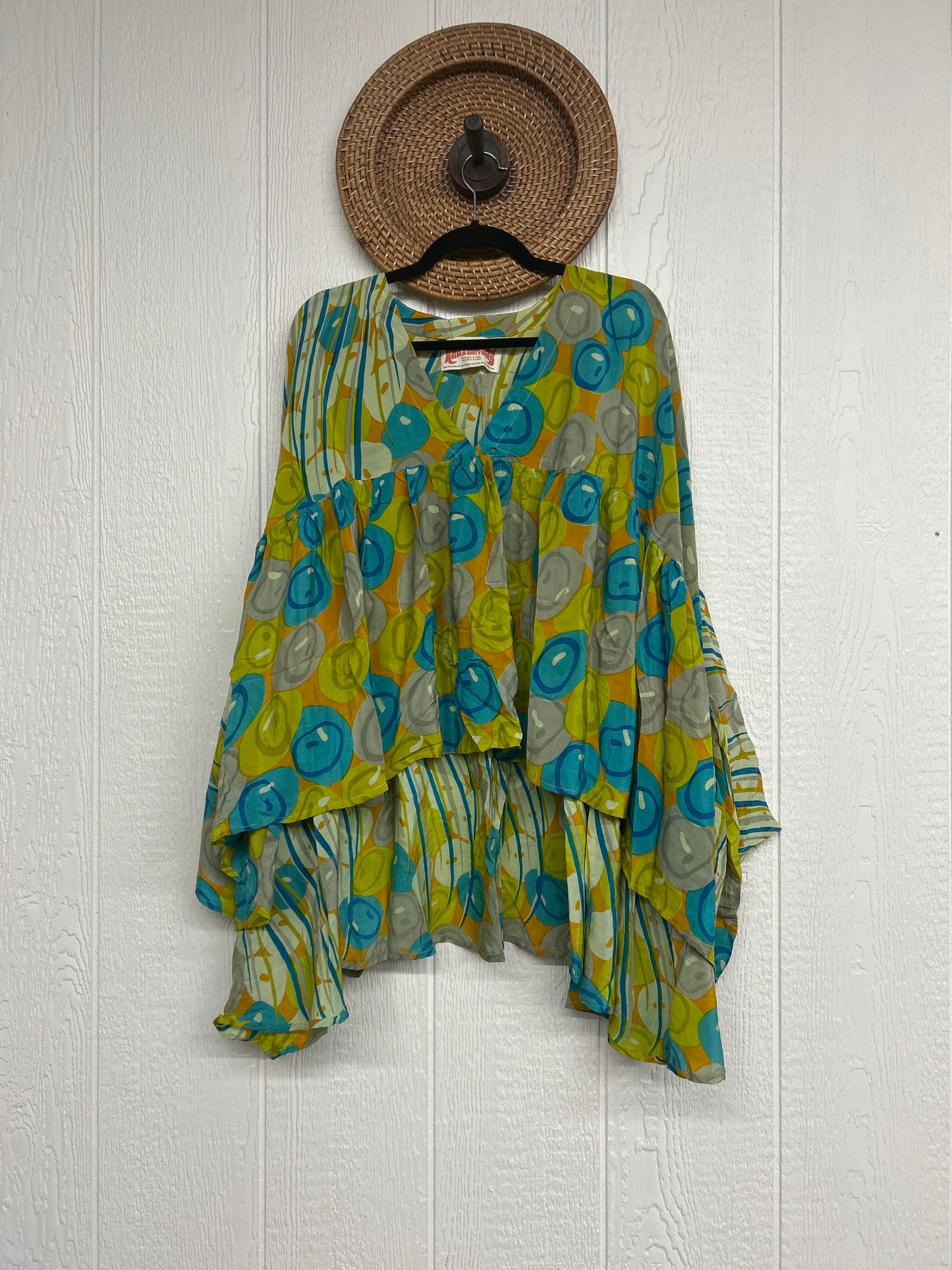 Crepe Sari Bell Sleeve Gold Dust Crop 0826 013