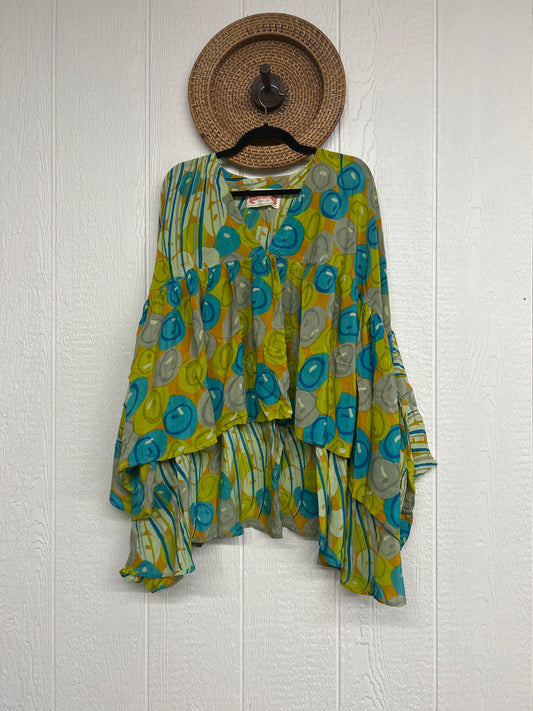 Crepe Sari Bell Sleeve Gold Dust Crop 0826 013