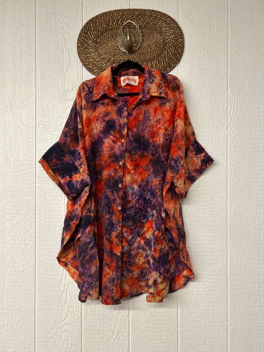 Crepe Sari Free To Be Button Down 0626 077