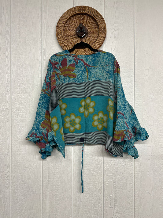 Crepe Sari Bell Sleeve Butterfly Top 0326 074