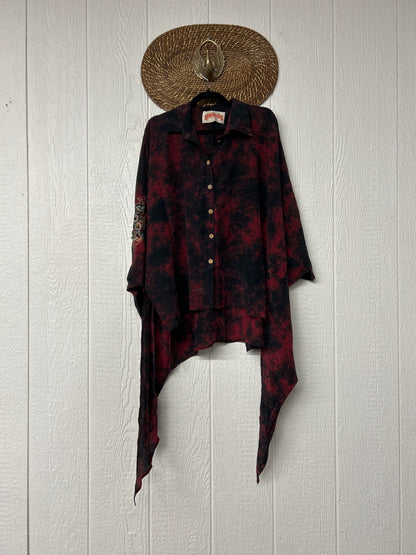 Crepe Sari Summer Nirvana Button Down 0626 198