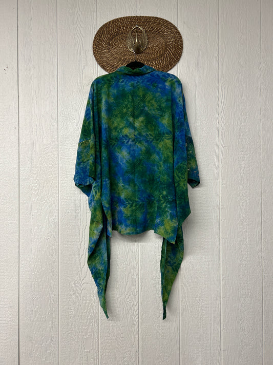 Crepe Sari Summer Nirvana Button Down 0626 161