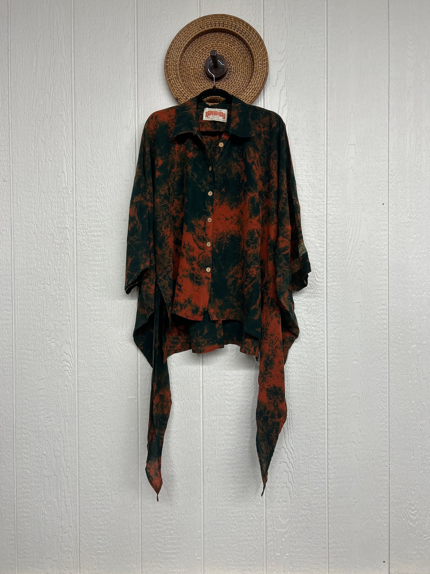 Crepe Sari Summer Nirvana Button Down 0626 133