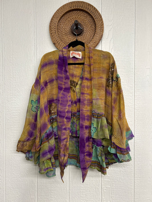 Crepe Sari Wild Rose Top 1225 064