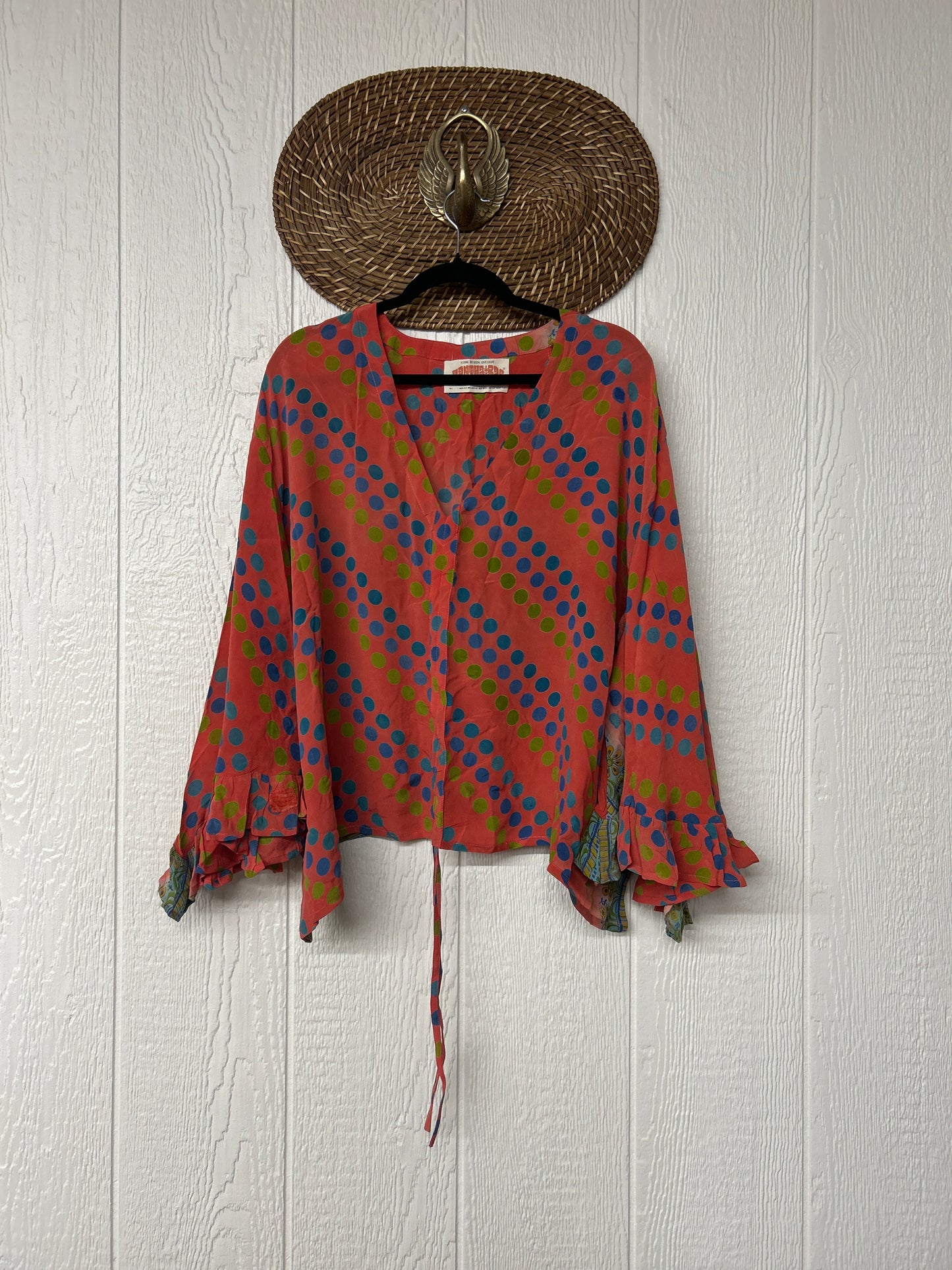 Crepe Sari Bell Sleeve Butterfly Top 0326 230