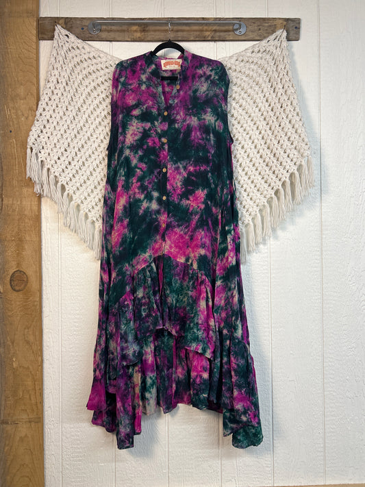 Crepe Sari Summer Dahlia Duster 0726 178