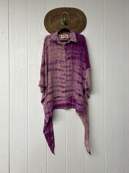 RETAIL Crepe Sari Summer Nirvana Button Down 0626 032