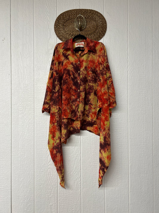 Crepe Sari Summer Nirvana Button Down 0626 036