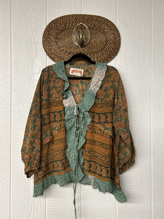 Crepe Sari Ruffle Daisy Blouse 0226 043