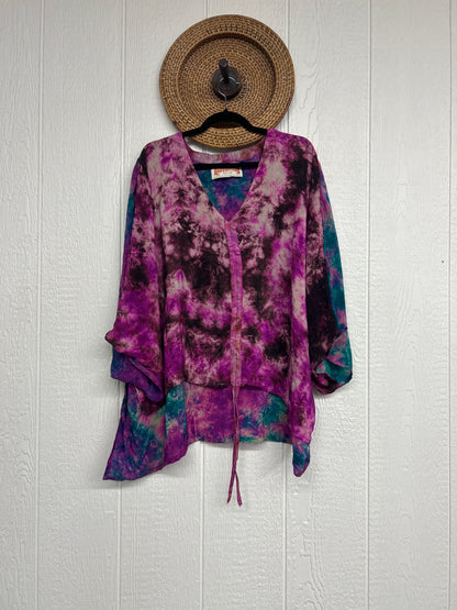 Crepe Sari Hi Lo Butterfly Top 0726 040