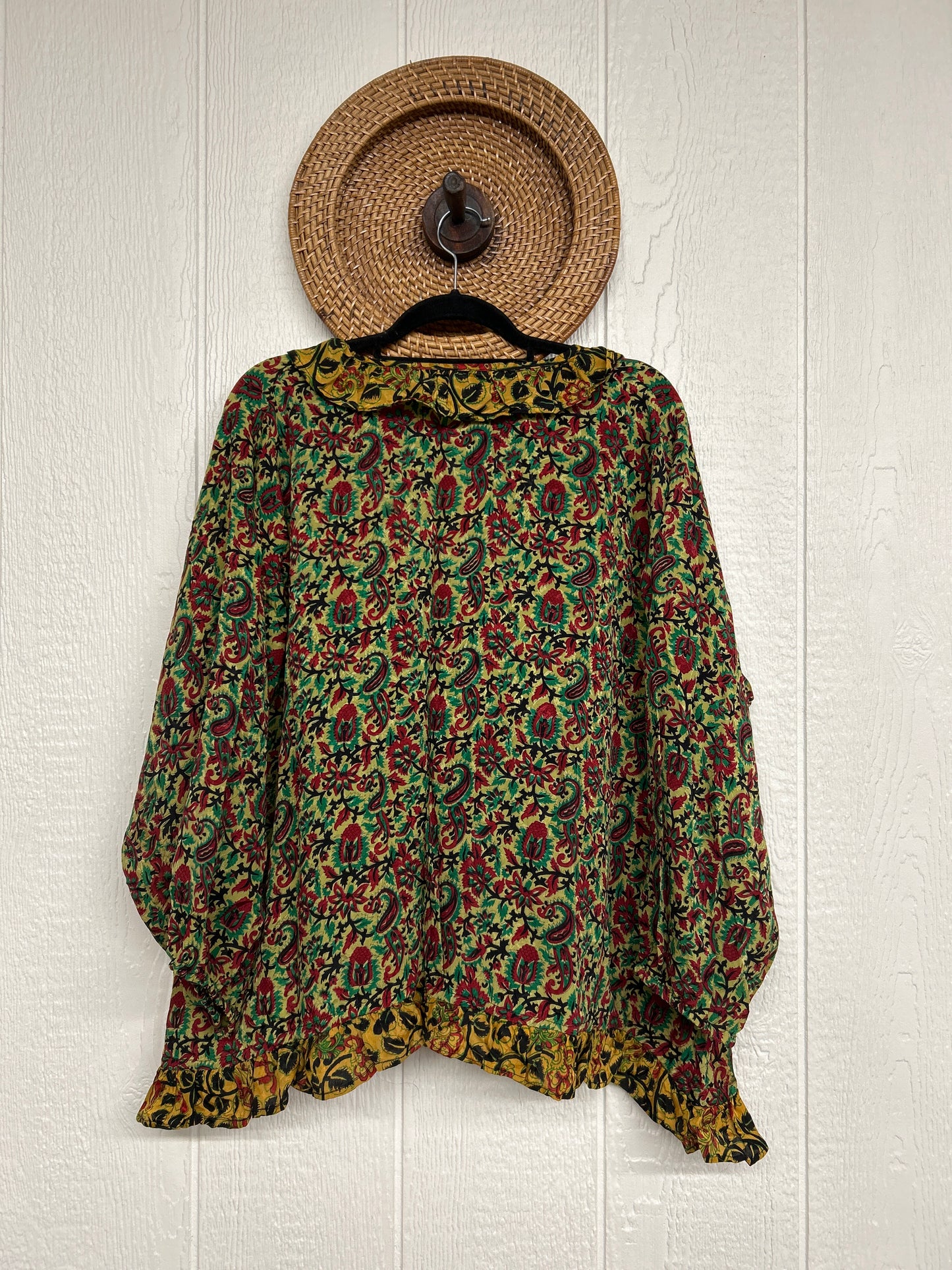 Crepe Sari Ruffle Daisy Blouse 0226 171