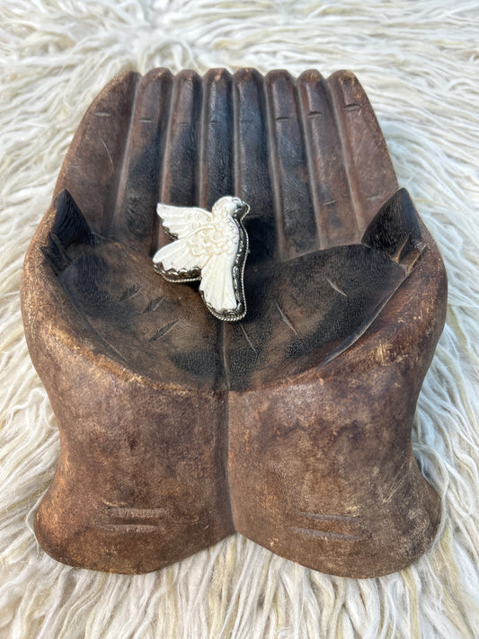 Bone Craved Bird Ring 0226 005