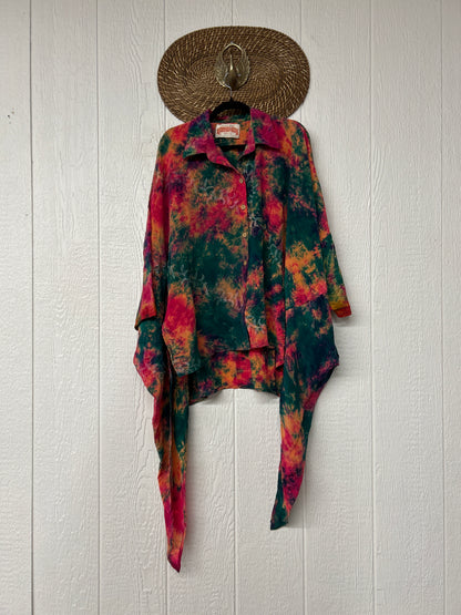Crepe Sari Summer Nirvana Button Down 0626 146