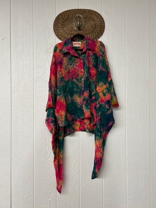Crepe Sari Summer Nirvana Button Down 0626 146