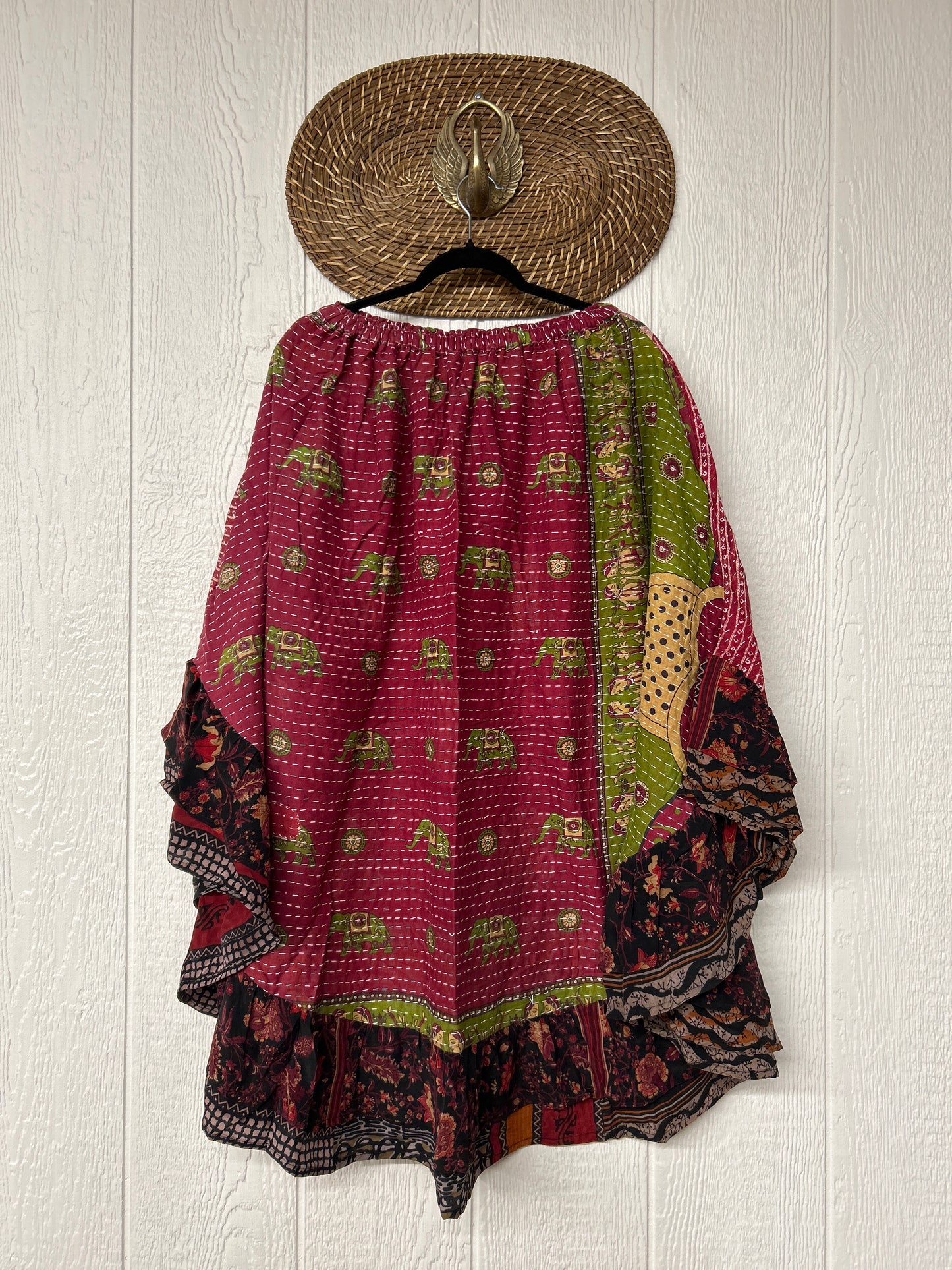 Pareo Kantha Wild Rose Skirt 0426 003